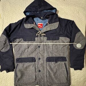 Puma Men's Dark Blue and Heather Gray Performance Jacket